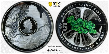 2022 $5 Daintree Rainforest Colorized PR69DCAM