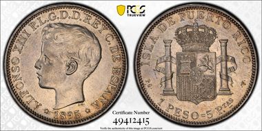 1895-PG V Peso KM-24  Ag AU55