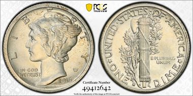 1916-S 10C Mercury MS63FB