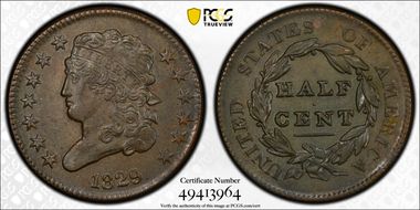 1829 1/2C AU53BN