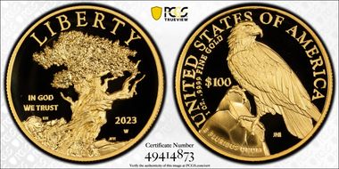2023-W $100 American Liberty High Relief .9999 Fine First Strike PR70DCAM