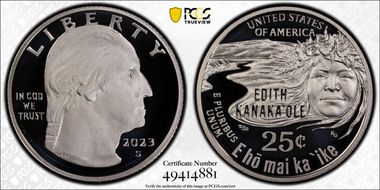 2023-S 25C Edith Kanaka'ole-Silver PR70DCAM
