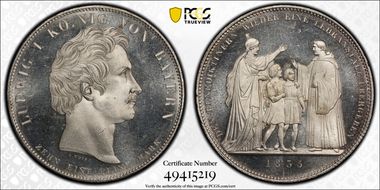 1835 Thaler KM-782 Benedictine Order MS65PL