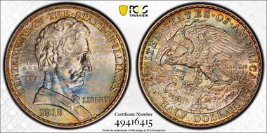 1918 50C Lincoln-Illinois MS67