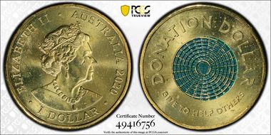 2020 $1 Donation Dollar MS63