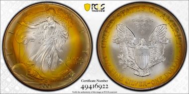 2001 $1 Silver Eagle MS68
