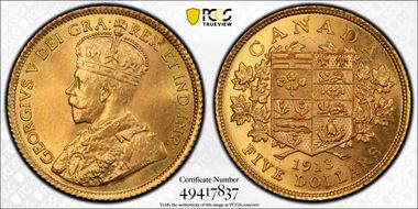 1913 $5 MS65+