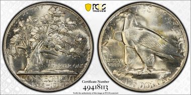 1935 50C Connecticut MS65