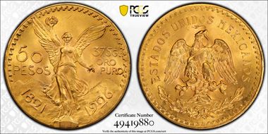 1926 50 Peso KM-481  Au MS65