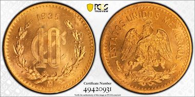 1935-Mo 10C Bronze KM-430 MS66RD