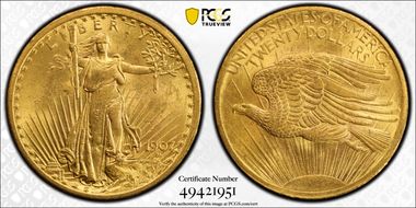1907 $20 Saint-Gaudens MS63