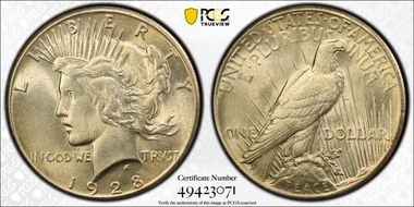 1928 $1 MS62