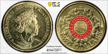 2023 $2 35th Ann $2 Coin Set Colorized Lest we Forget-War Graves MS66