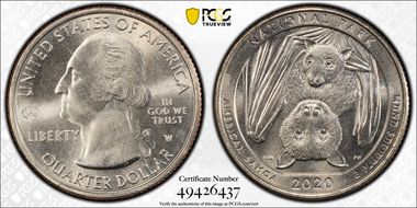 2020-W 25C American Samoa NP V75 MS66+ 