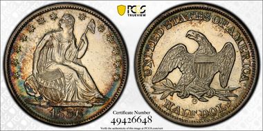 1856-O 50C WB-9 Large O, RPD FS-301 AU53