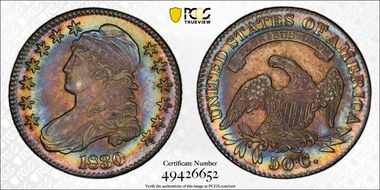 1830 50C Small 0 AU58