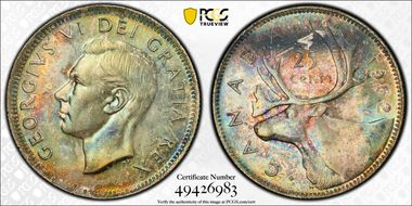 1952 25C High Relief MS64