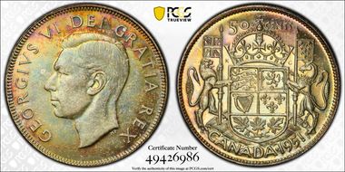 1951 50C Narrow Date MS65