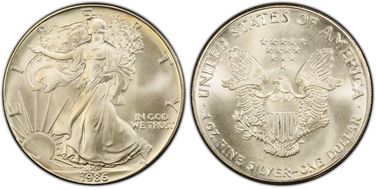 1986 $1 Silver Eagle MS69