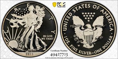 2013-W $1 Enhanced Silver Eagle West Point Mint Set SP69