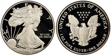 2007-W $1 Silver Eagle PR69DCAM