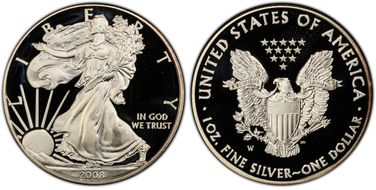 2008-W $1 Silver Eagle PR68DCAM
