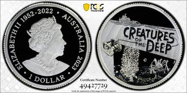 2023-C $1 Creatures of the Deep Ag PR70DCAM