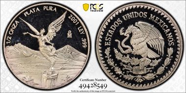 2001-Mo 1/2 oz Libertad Ag PR66DCAM