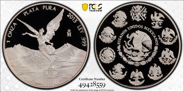 2015-Mo Onza Libertad  Ag PR69DCAM