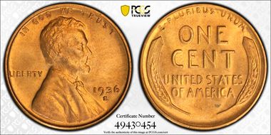 1936-S 1C MS66+ RD