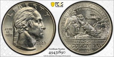 2023-D 25C Bessie Coleman MS64