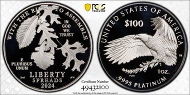 2024-W $100 Right to Assemble PR70DCAM