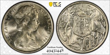 1966 50C KM-67  Ag MS63