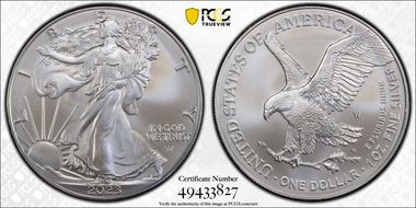 2023-W $1 Burnished Silver Eagle SP70