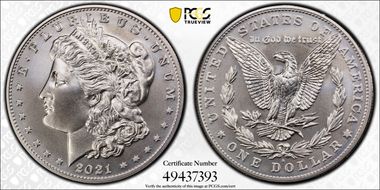 2021-S $1 Morgan Dollar 100th Anniversary MS69