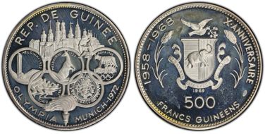 1969 500 Fr Munich Olympics PR67DCAM