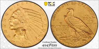 1910-D $5 XF45