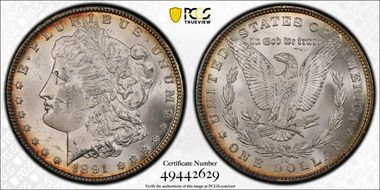 1891-CC $1 MS62+