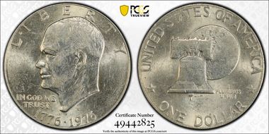 1976-D $1 Type 2 AU53