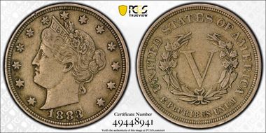 1883 5C No CENTS XF40