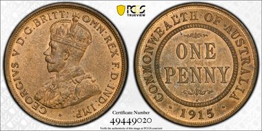 1915-H 1D MS64RB