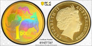 2004 $1 Holographic Kangaroos PR69DCAM