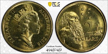 2018 $2 3rd Portrait 30th Ann. $2 Coin MS66