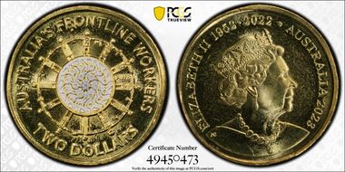 2023 $2 35th Ann $2 Coin Set Colorized Australia's Frontline Workers MS68