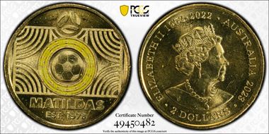2023 $2 Matildas - Yellow Colorized MS65