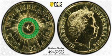 2014-C $2 Remembrance Colorized MS68