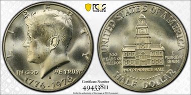 1976-S 50C Silver MS66