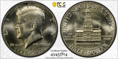 1976-S 50C Silver MS66