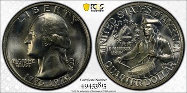 1976-S 25C Silver MS67