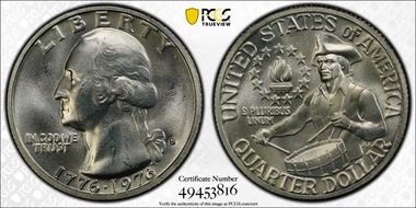 1976-S 25C Silver MS65